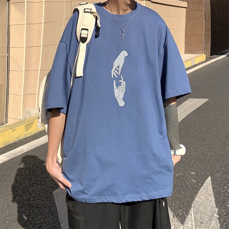 DX17147-P20纯棉短袖t恤男大码半袖打底衫宽松体恤衫港风,男装T恤,电商A040