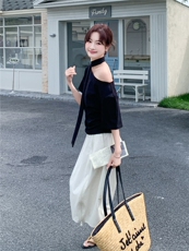 夏季舒适短袖透气常规薄款女休闲两件套套装，女装套装/套裙，秀美人生