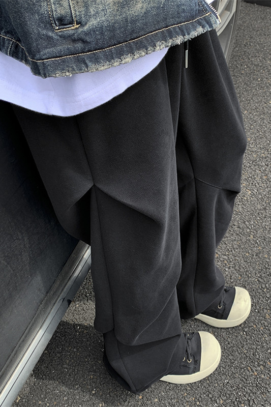 秋季新款设计感打褶卫裤休闲裤XZ604-K111-特P40控78,男装休闲裤,星座604