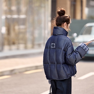 【现货！！！！】软糯牛仔羽绒服女式外套图片