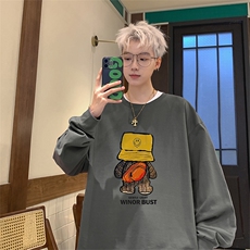 已注册港风纯棉260克高街抖音直播得物品质长袖T恤打底衫T4226P28，男装T恤，电商C408-1(原B339-1)