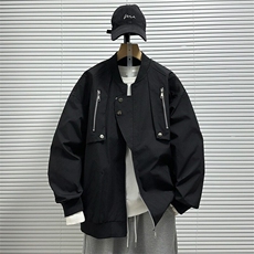 美式高街工装外套男设计感棒球服潮牌复古飞行员夹克LJK1011-p62，男装夹克，星座1008