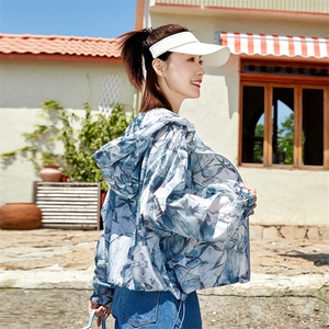 印花防晒衣女短款2025夏季新款透气百搭开衫小个子防晒服薄款外套图片