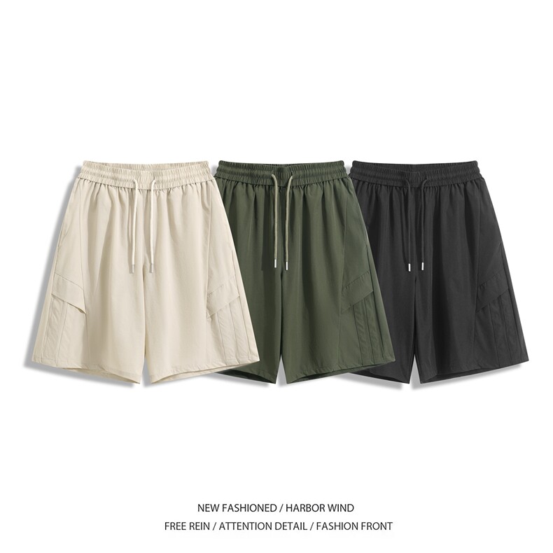 抖音品质夏季新款纯色冰丝凉感宽松短裤B315-K25545-特p25控48,男装牛仔裤,电商B315