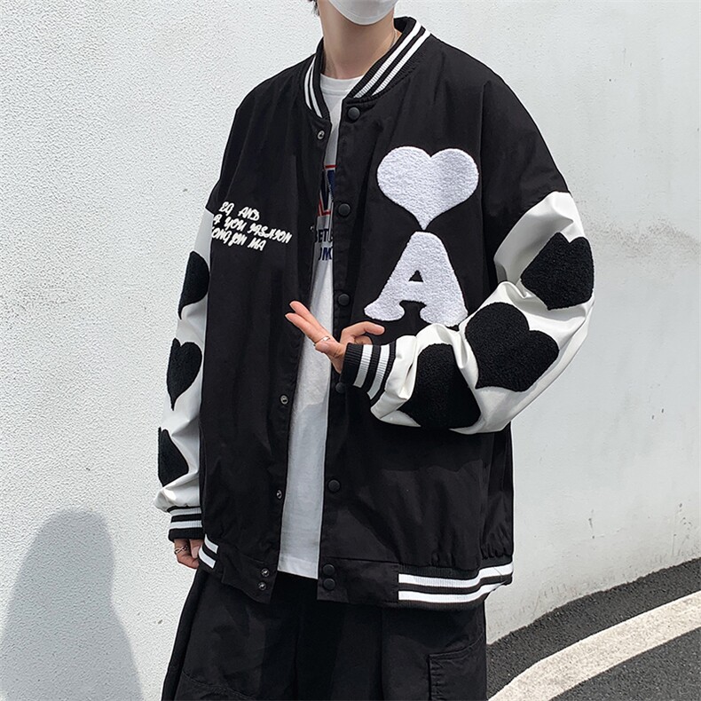 爱心刺绣棒球服男春秋季韩版bf痞帅休闲夹克潮牌百搭W1909-P55,男装夹克,星座512-4