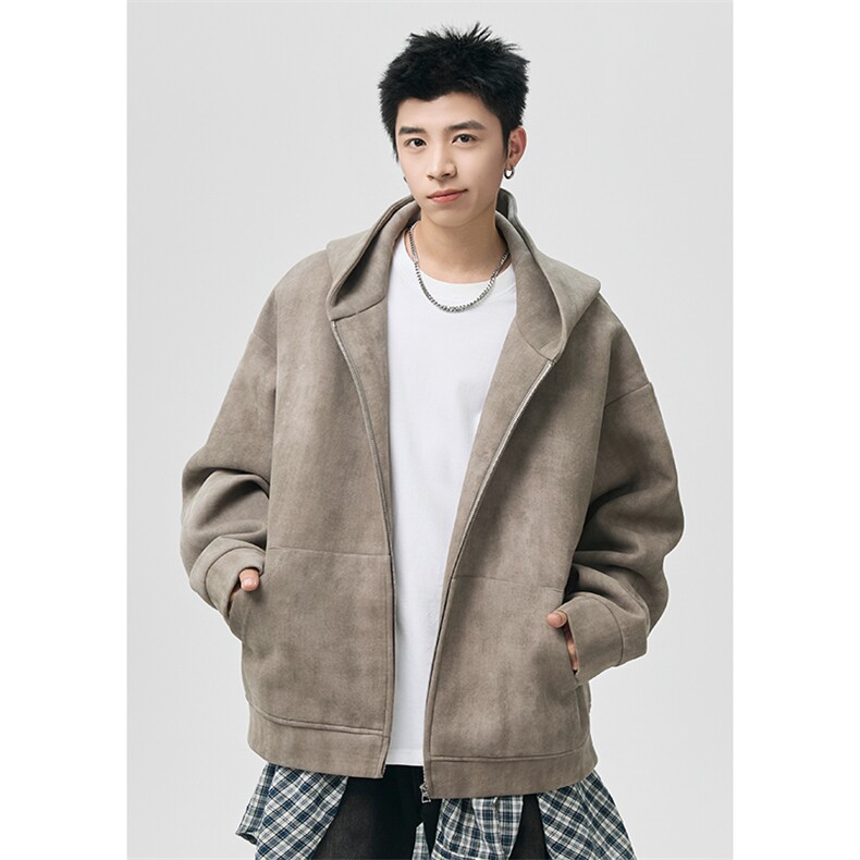 废土风重磅华棉420g设计扎染连帽大码卫衣外套男W5080-特P65控118，女装短外套，电商A001