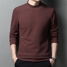 长袖t恤男中年圆领纯色宽松春秋季打底衫爸爸装时尚Polo衫体恤男，男装T恤，电商B212（原钱塘6029）