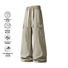 工装纯棉裤男春季宽松阔腿长裤男百搭cleanfit休闲裤Z9996-P55，男装棉裤，星座610（原A335）