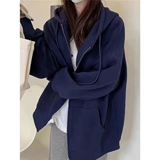 卫衣外套女春秋季2025新款加厚开春连帽开衫即墨韩系慵懒风厚，女装短外套，星座506A