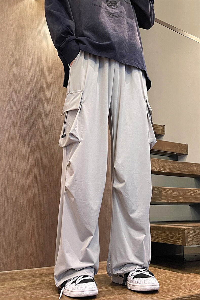 8XL-M特大码冰丝裤男美式工装裤高腰垂感宽松防晒阔腿裤K962P45,男装防晒衣,电商D206-1