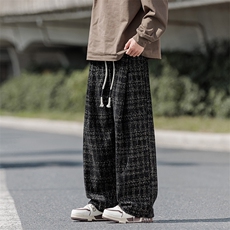 现货A2245TP45控79-秋季新款美式格子休闲裤男宽松直筒抽绳裤子，男装休闲裤，电商B241