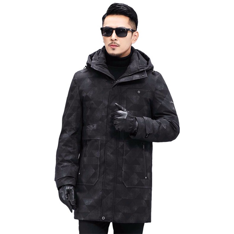 新款羽绒服冬季外套潮流百搭中年男士长款连帽外套KCN3072-5-P315,男装羽绒服,电商B212（原钱塘6029）