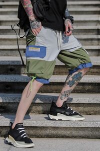 国潮工装短裤男潮牌宽松休闲运动五分裤嘻哈裤 A438-C3012图片
