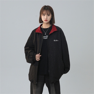 JK9026/P70两面穿休闲男外套春季宽松情侣运动ins百搭夹克两面服图片