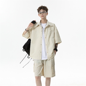 青少年运动套装男款2025新款夏季美式宽松短袖短裤两件套,男装牛仔裤,星座516