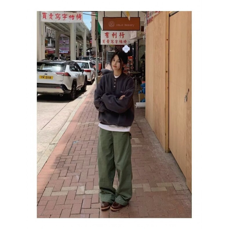 美式复古简约少年感亨利领卫衣男女宽松休闲套头长袖上衣,男装卫衣,星座506A