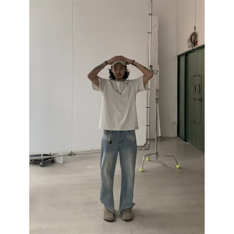 现货！！！蓝色水洗牛仔裤休息裤子RM2042-P55,男装牛仔裤,星座1005-6