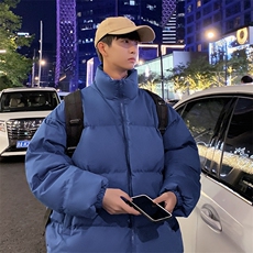 冬季加厚纯色立领棉衣男棉服棉袄青年潮A266-P03-P35特批黑色P35，男装棉衣，电商A266