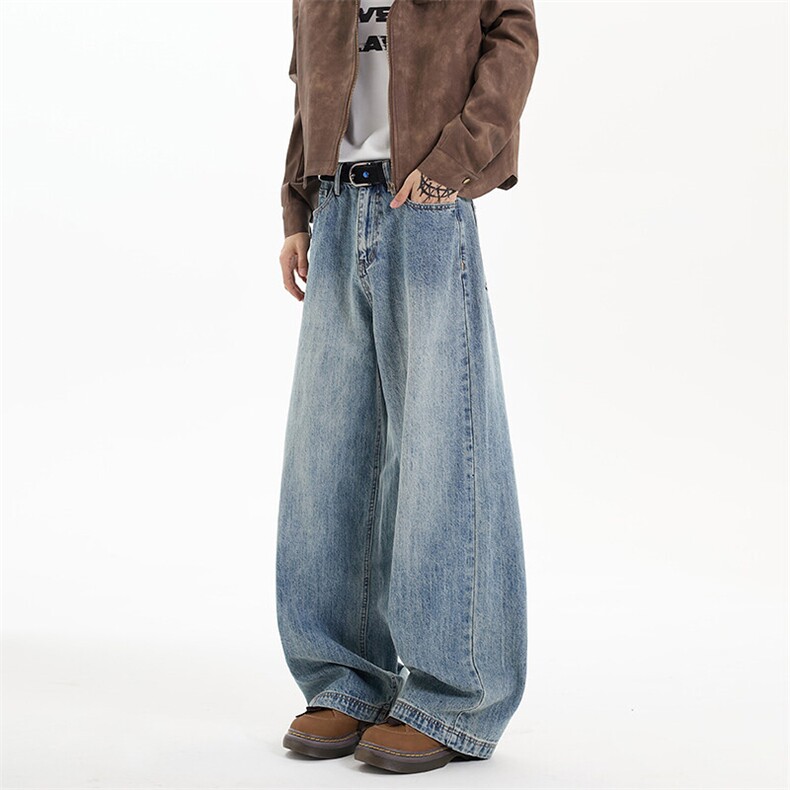 春季美式ins高街hiphop水洗直筒牛仔裤货号K25123特P48，男装牛仔裤，电商A063