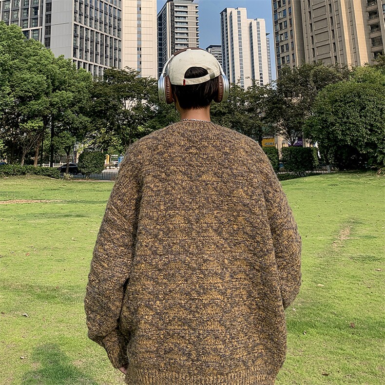秋冬季上衣韩宽松提花套头毛衣男士潮流加厚圆领长袖针织衫,男装针织衫/毛衣,星座410-7