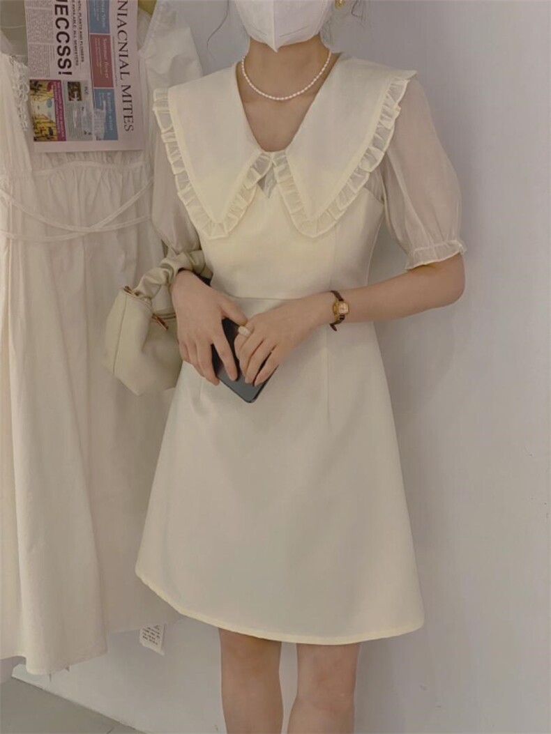 拼接连衣裙，女装连衣裙，驿谷