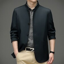 纯色立领工装外套男士春季2023新款夹克春装商务休闲高端上衣夹克图片