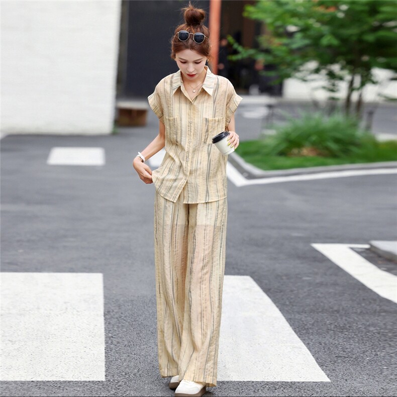 夏季穿搭时尚套装女2025夏装新款洋气减龄显瘦休闲百搭两件套潮,女装套装/套裙,梦依杭