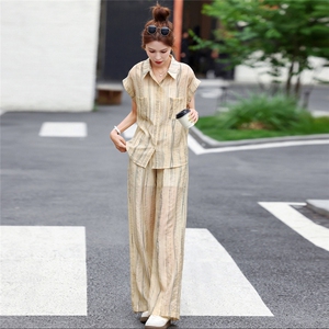 夏季穿搭时尚套装女2025夏装新款洋气减龄显瘦休闲百搭两件套潮图片