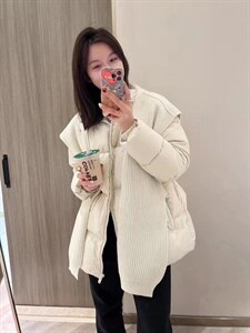 韩版带帽可推卸羽绒服图片