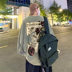 直播品质重磅纯棉美式蜡染水洗做旧潮牌宽松长袖t恤CT323特P38，男装T恤，电商A486