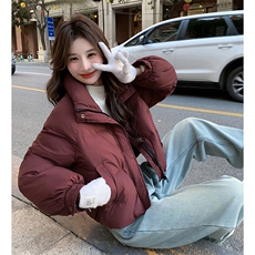 【新款现货】安可拉红立领短款小个子白鸭绒外套99816款P235K338，女装羽绒服，2C316