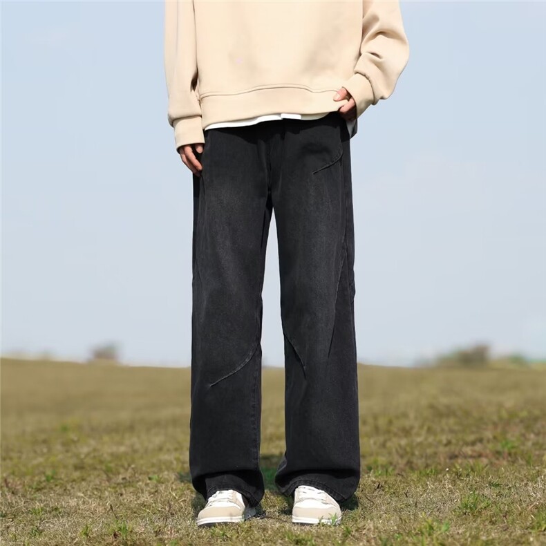 现货牛仔裤直筒新款美式高街裤子春秋款工装裤男牛仔裤XK8067-P48,男装牛仔裤,星座302B-3