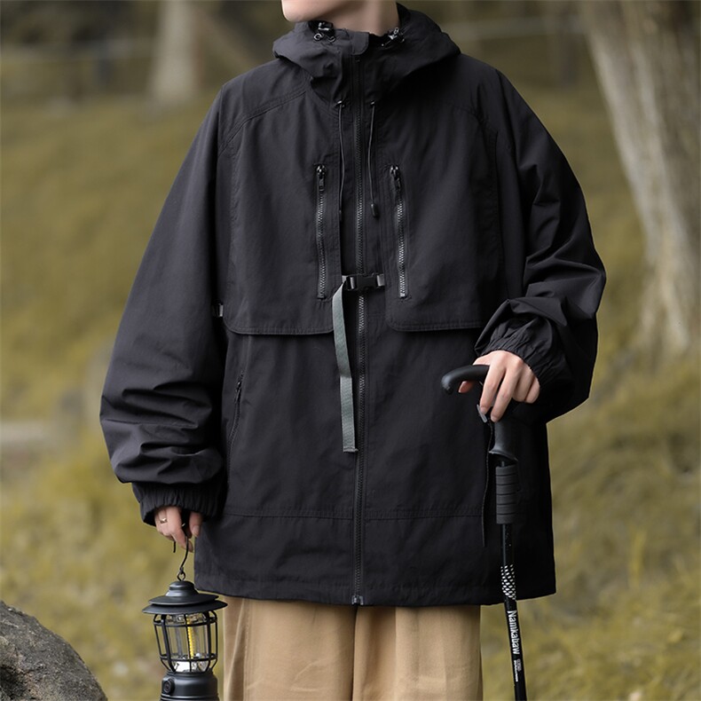 秋季山系户外防风冲锋衣男装美式机能风宽松夹克外套W7909-P72,男装夹克,星座512-4
