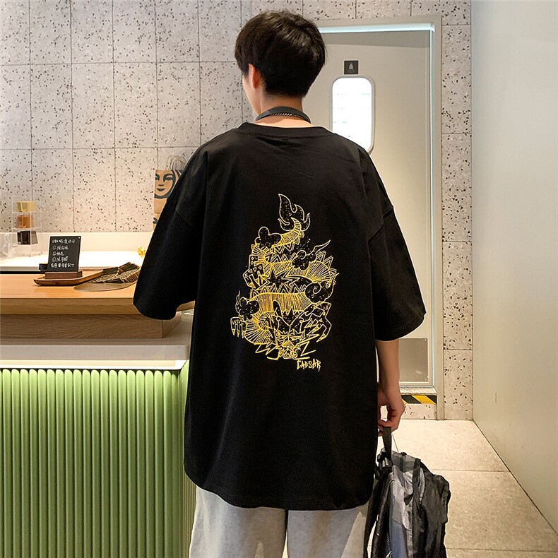 2025新款生肖龙年印花短袖T恤大码M~5XLXZ604-DT216-P25控39,男装T恤,星座604