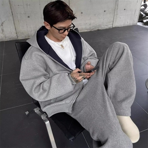 厚款重磅外套百搭休闲卫衣拉链短款连帽开衫8915-P50，女装短外套，星座1109-4