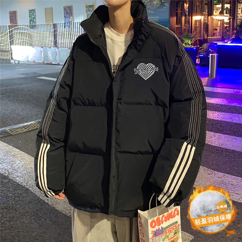 港风冬季新款织带立爱心领羽绒服男潮宽松印花YR6115P225控298,男装羽绒服,电商A268A