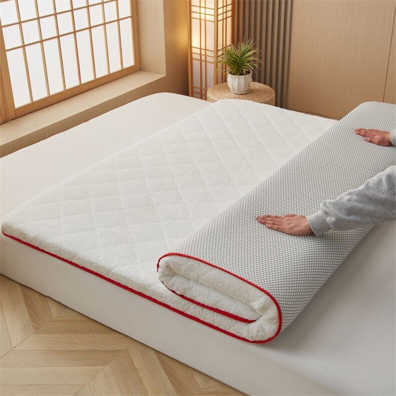 新款锁温保暖加绒加厚羊羔绒床垫羊羔绒，毯子，一起卖家纺