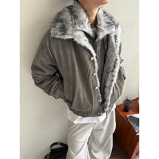 羊羔绒毛棉袄男士冬季2025新款加厚加绒棉衣冬装情侣棉服外套，男装棉衣，星座506A