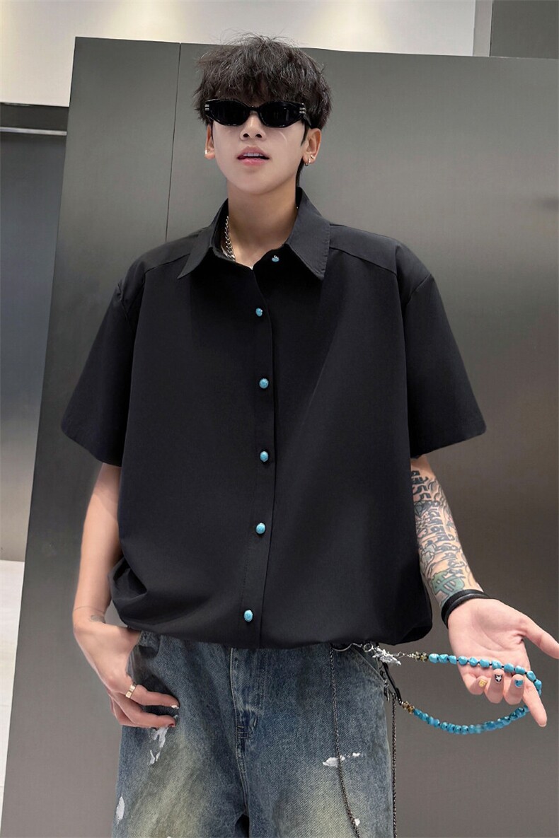 夏季垫肩UPF50+防晒衣短袖冰丝凉感衬衫薄男装外套防晒服S425特40,男装防晒衣,电商A233-1