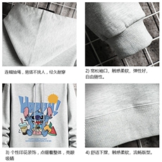 WY2077-P40纯棉连帽卫衣男大码运动帽衫宽松薄外套网格挂拍，男装卫衣，电商A040A