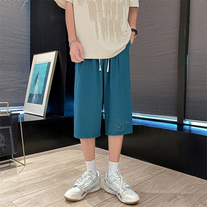 QK72092-P25冰丝七分裤男大码速干短裤男五分裤 港风图片