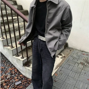 DS260-P65秋季夹克美式高街外套男春秋潮牌高级感上衣-网图现货,身高155体重108穿衣服搭配图图片