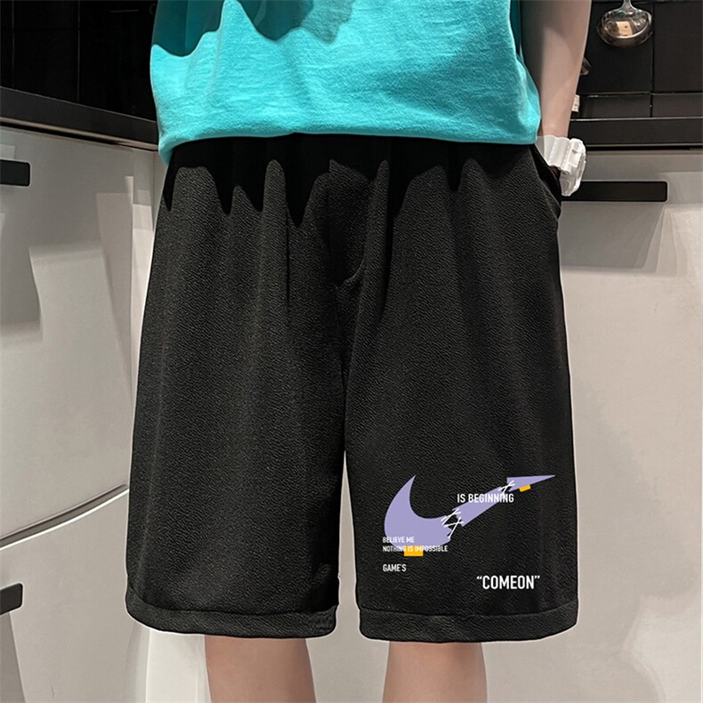 MK37259-P15 冰丝短裤男士大码宽松休闲五分裤男运动中裤图片