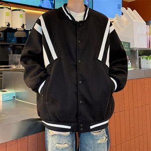 美式拼接飞行员夹克外套男装高街潮牌运动棒球服宽松休闲 J215图片