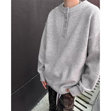 亨利领针织衫毛线衣青少年大码潮牌胖子宽松外套春秋装简约M6043，男装针织衫/毛衣，星座506
