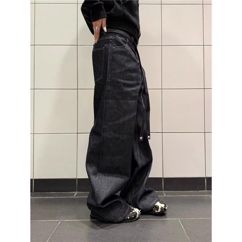 美式高街水洗做旧拼接解构牛仔裤男宽松直筒长裤潮牌LB51411-P48,男装牛仔裤,星座1008