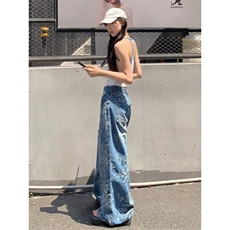 NZ0620-P50牛仔裤新款夏薄款洋气时髦小女孩阔腿裤夏装长裤，男装牛仔裤，电商C233
