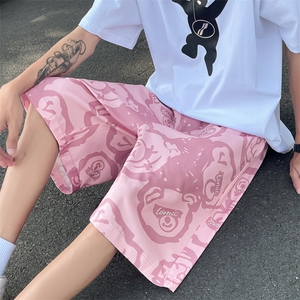 港风大码小熊印花短裤M-5XL-DK2212-P30图片