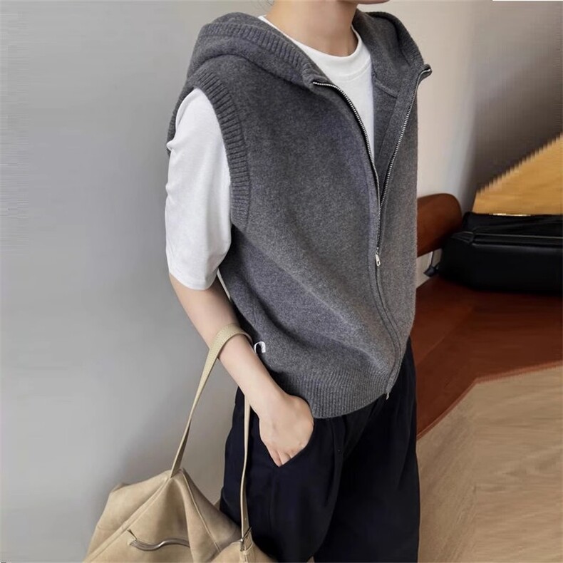 2025时尚百搭通勤简约休闲拉链马甲，女装马甲，洁纯羊绒