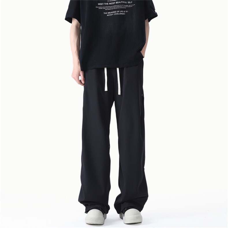 黑色铆钉伐木裤工装美式高街宽松直筒休闲裤cleanfit裤子K722P55,男装休闲裤,星座506-1